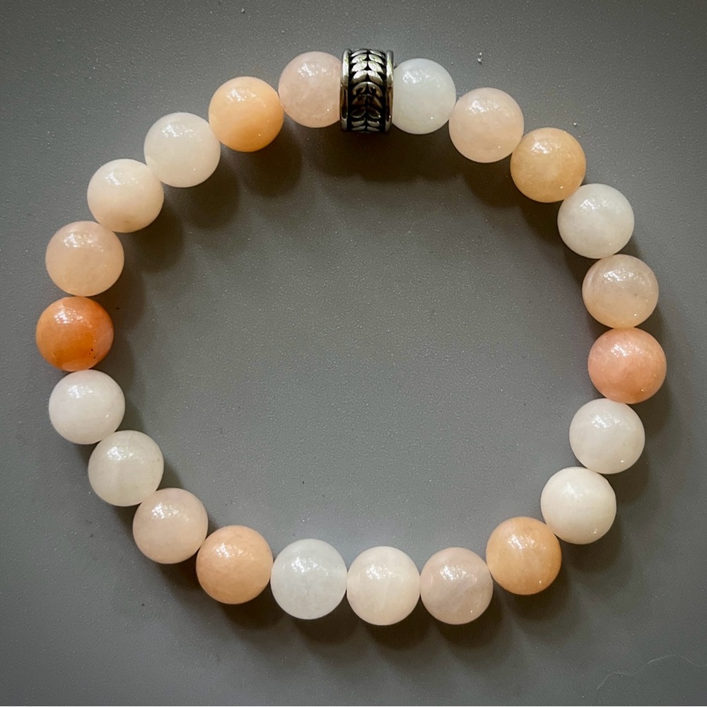 Peach Aventurine Handcrafted Bead Bracelet